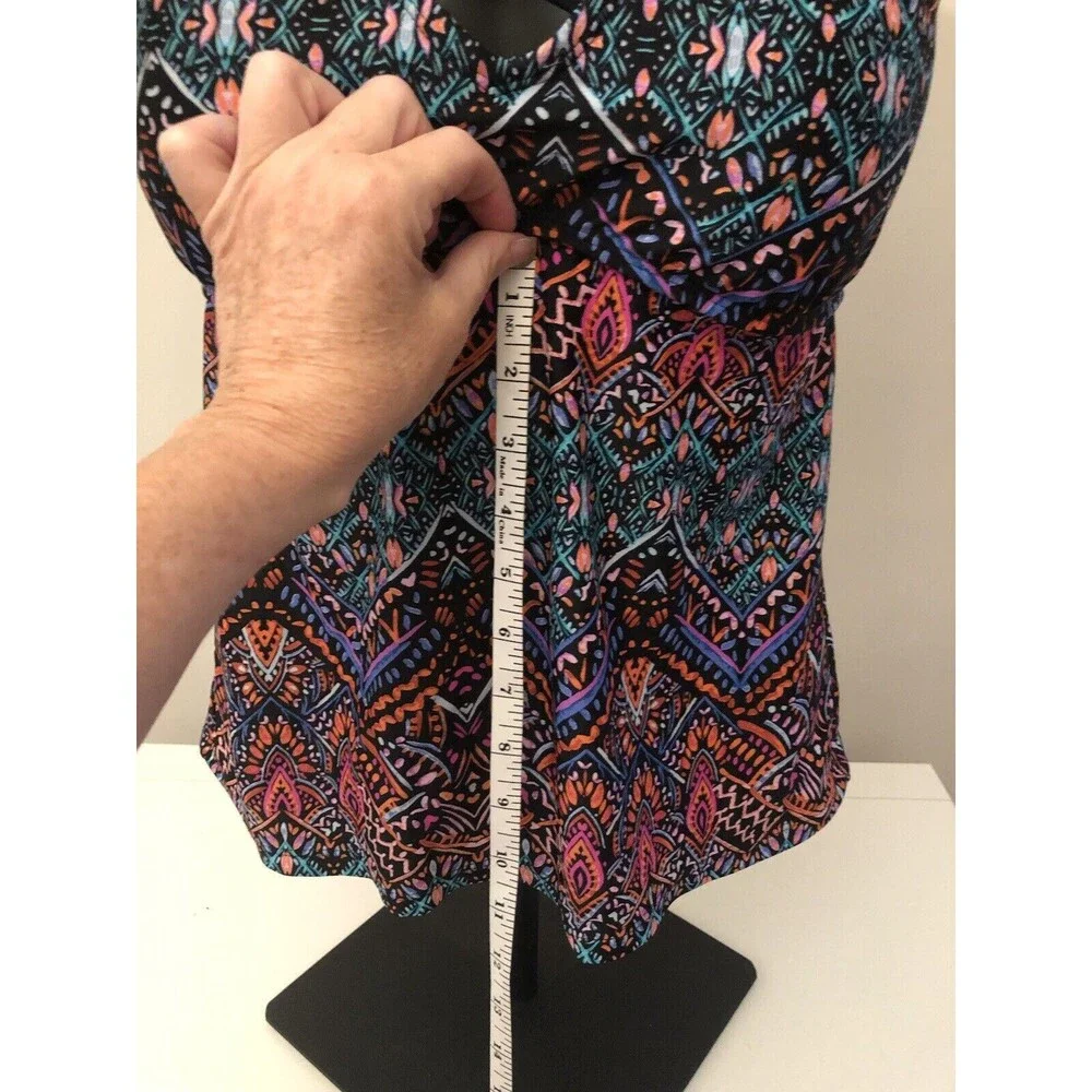 Arizona Brand Halter‎ Swim Top XL Juniors Multi-color Geometric Beach Summer Fun